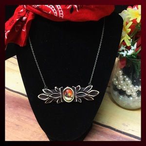 Hotcakes design peacock sterling silver necklace